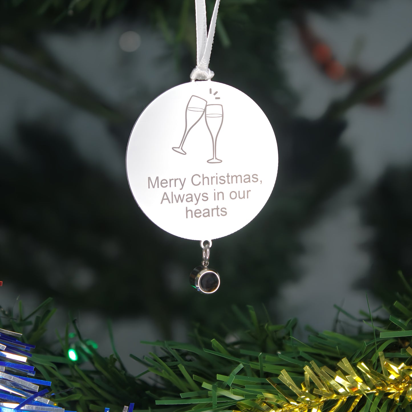 adorno navideño minimalista con proyección