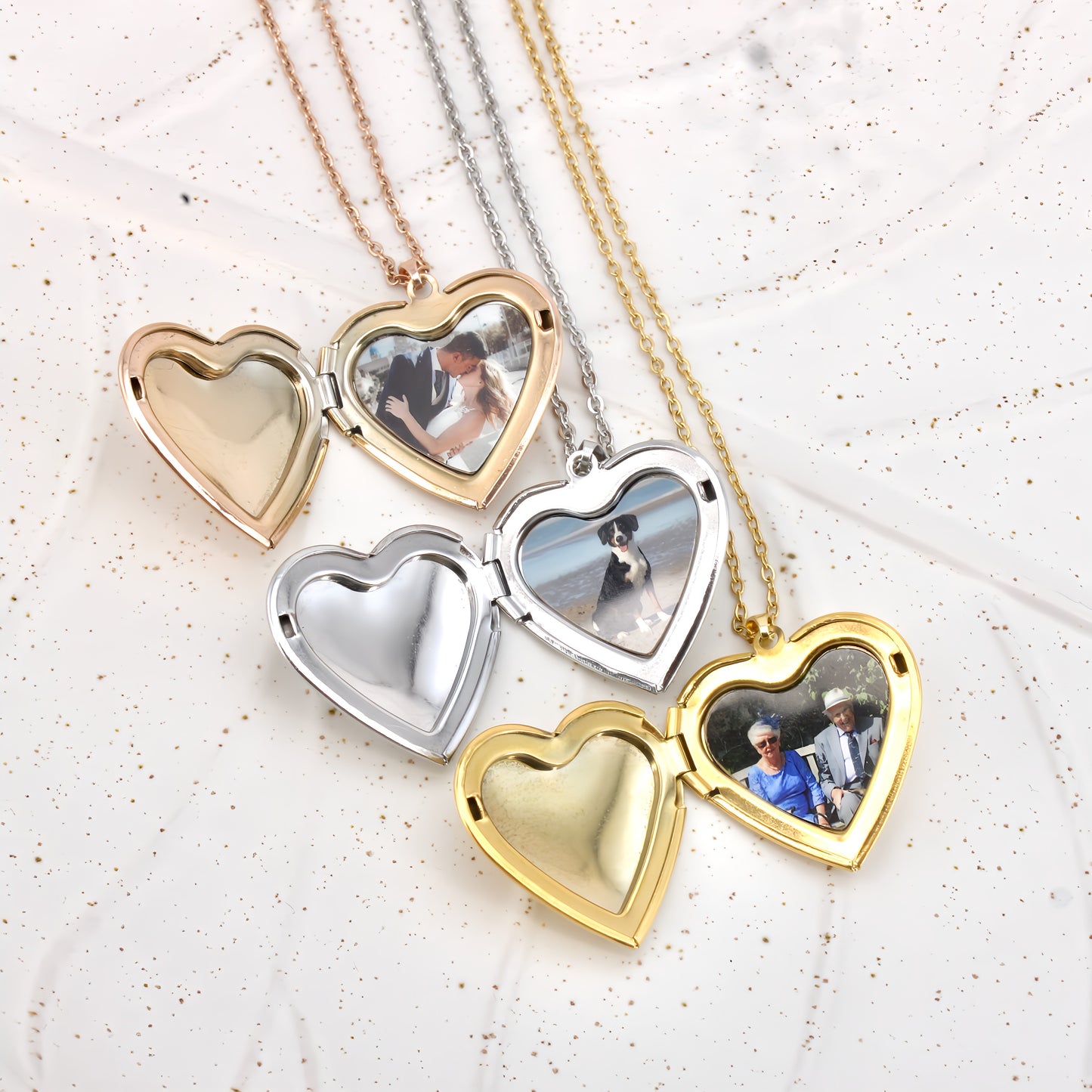 heart photo locket necklace