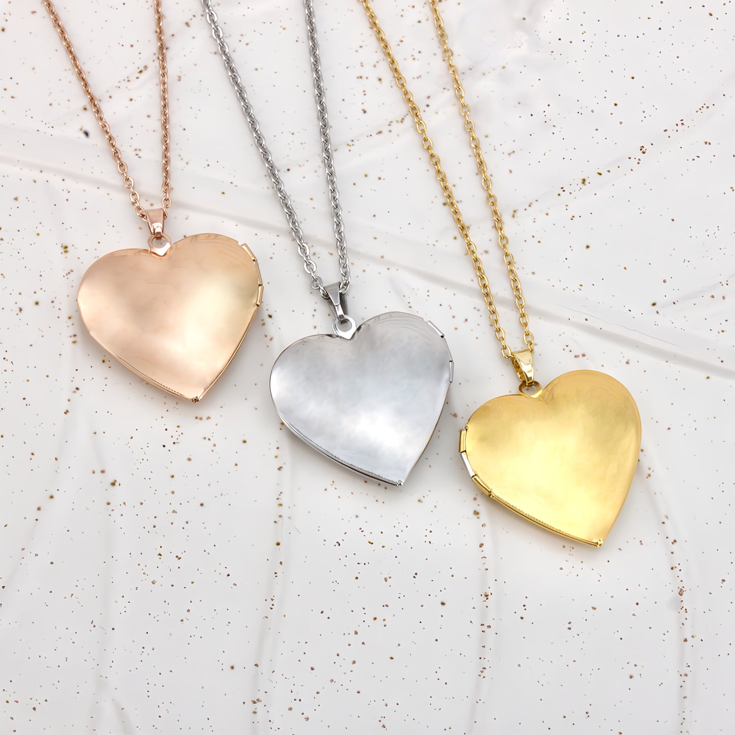 heart photo locket necklace
