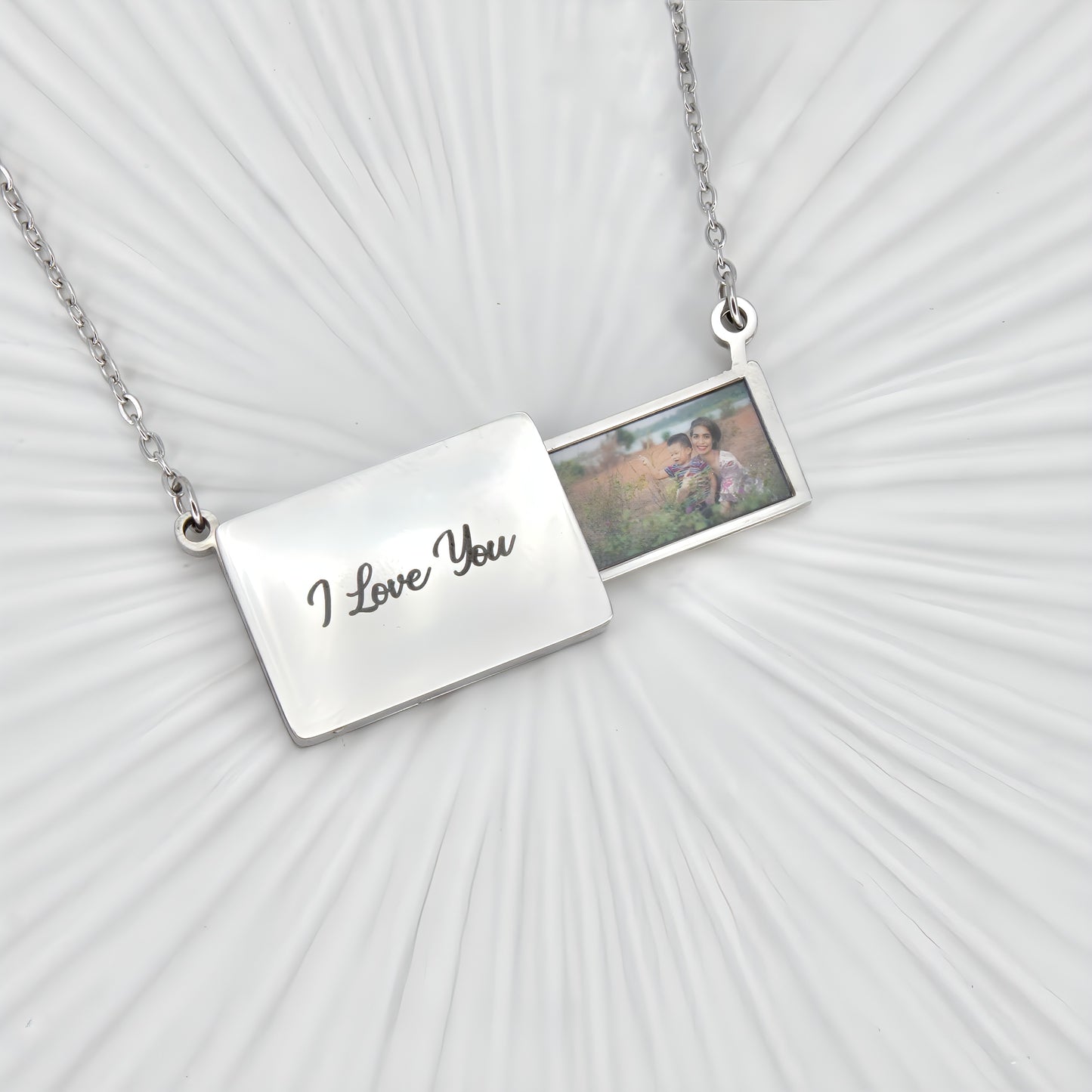 slider photo locket necklace