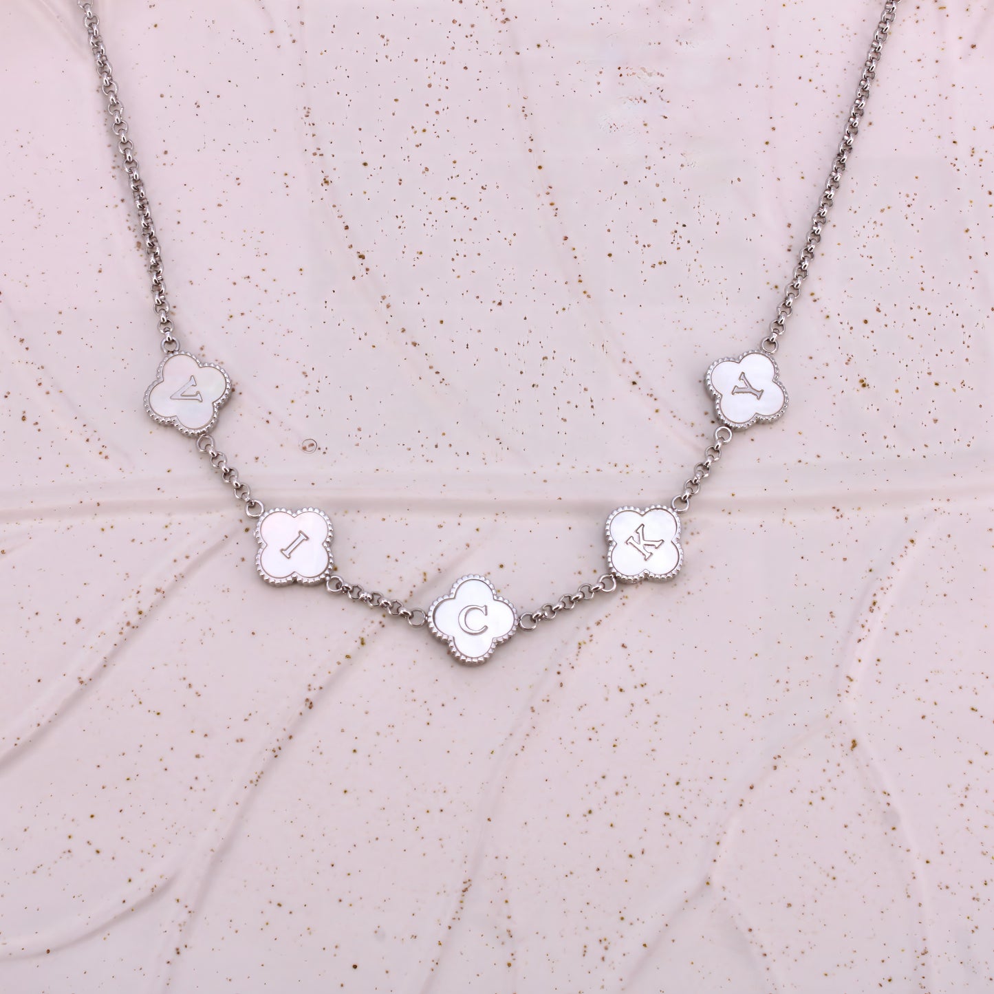 clover engraved necklace