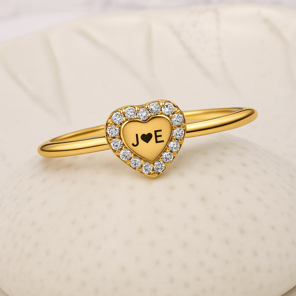 engraved heart ring