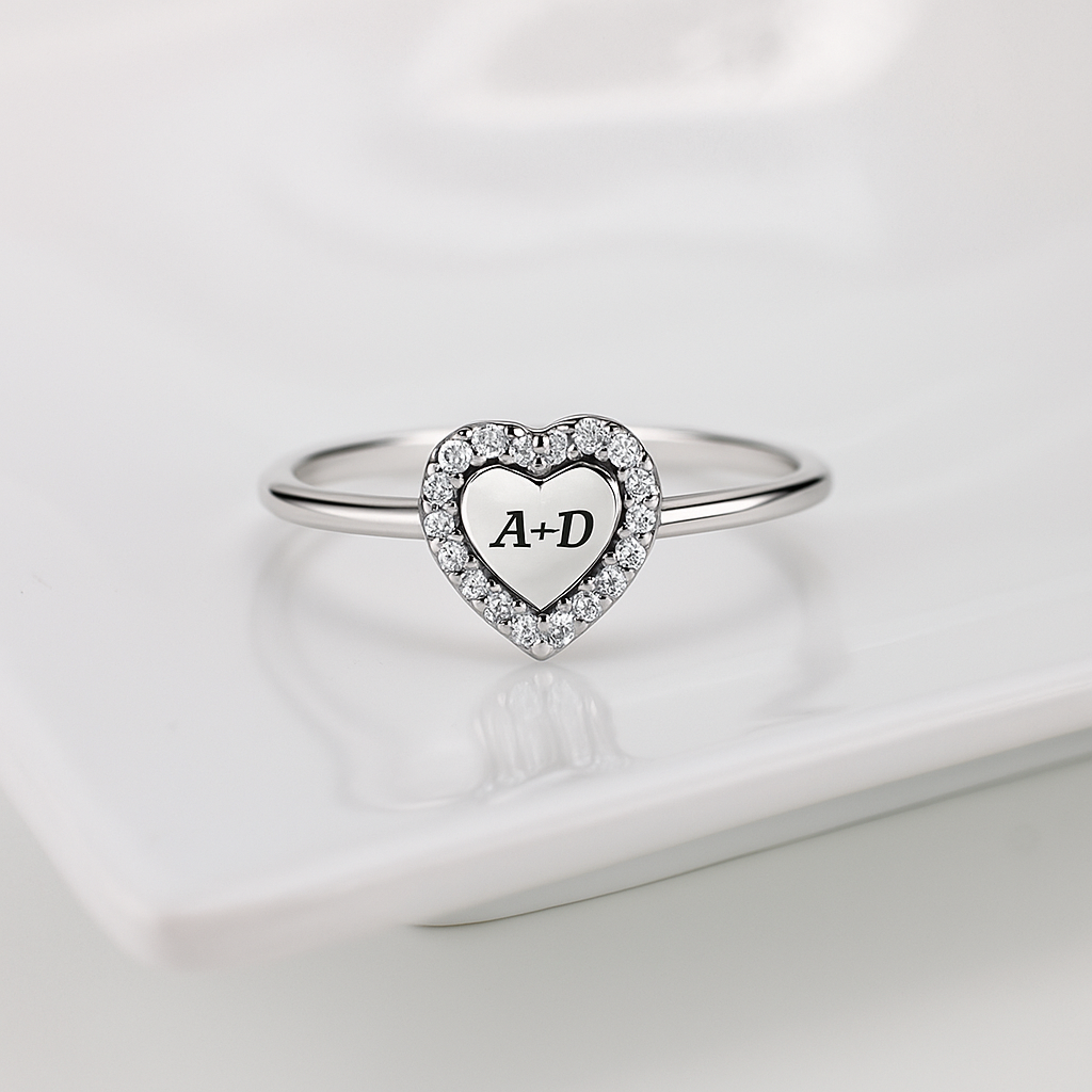 engraved heart ring