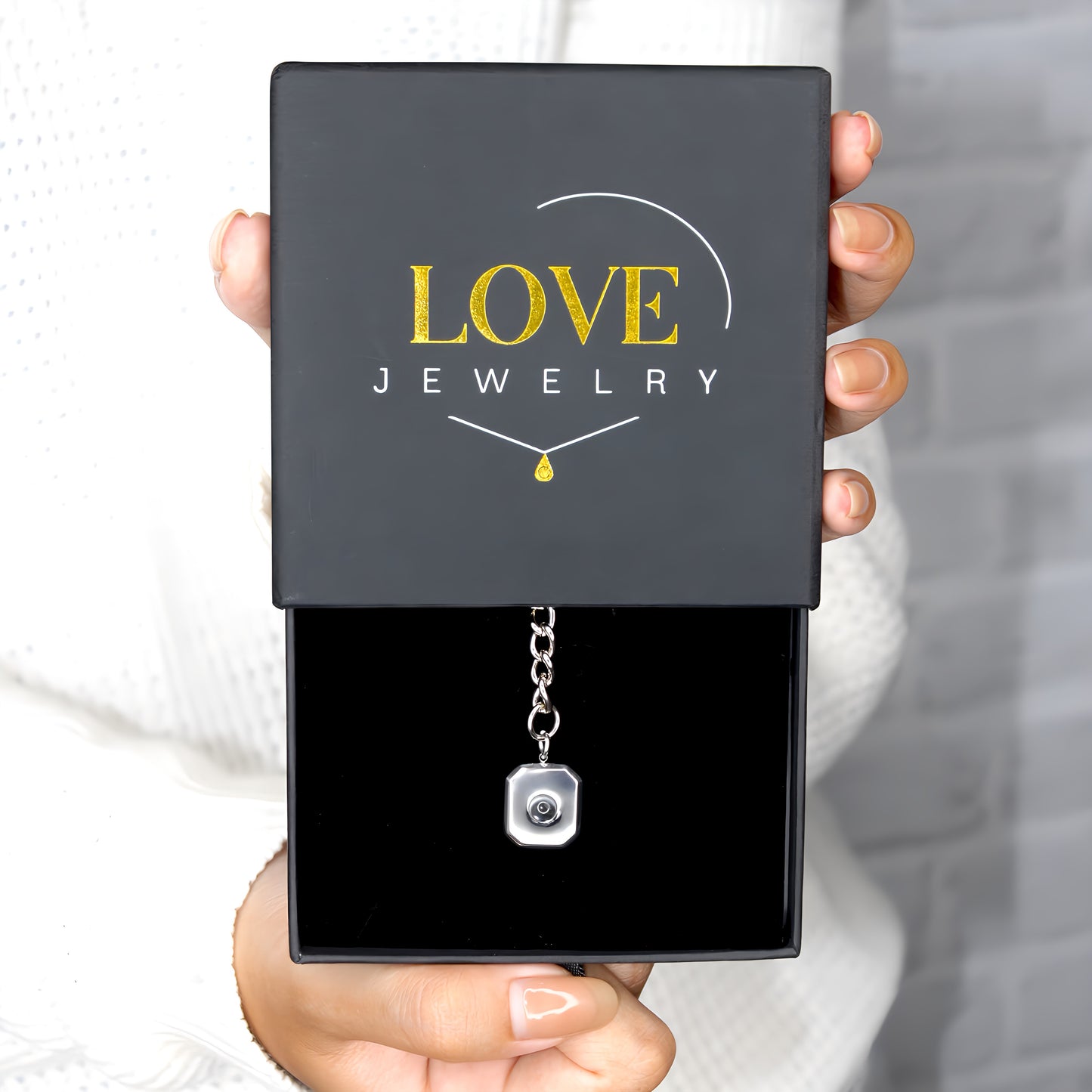 square projection keychain