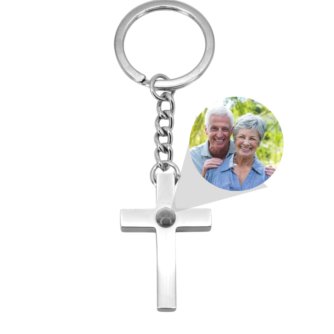 cross projection keychain