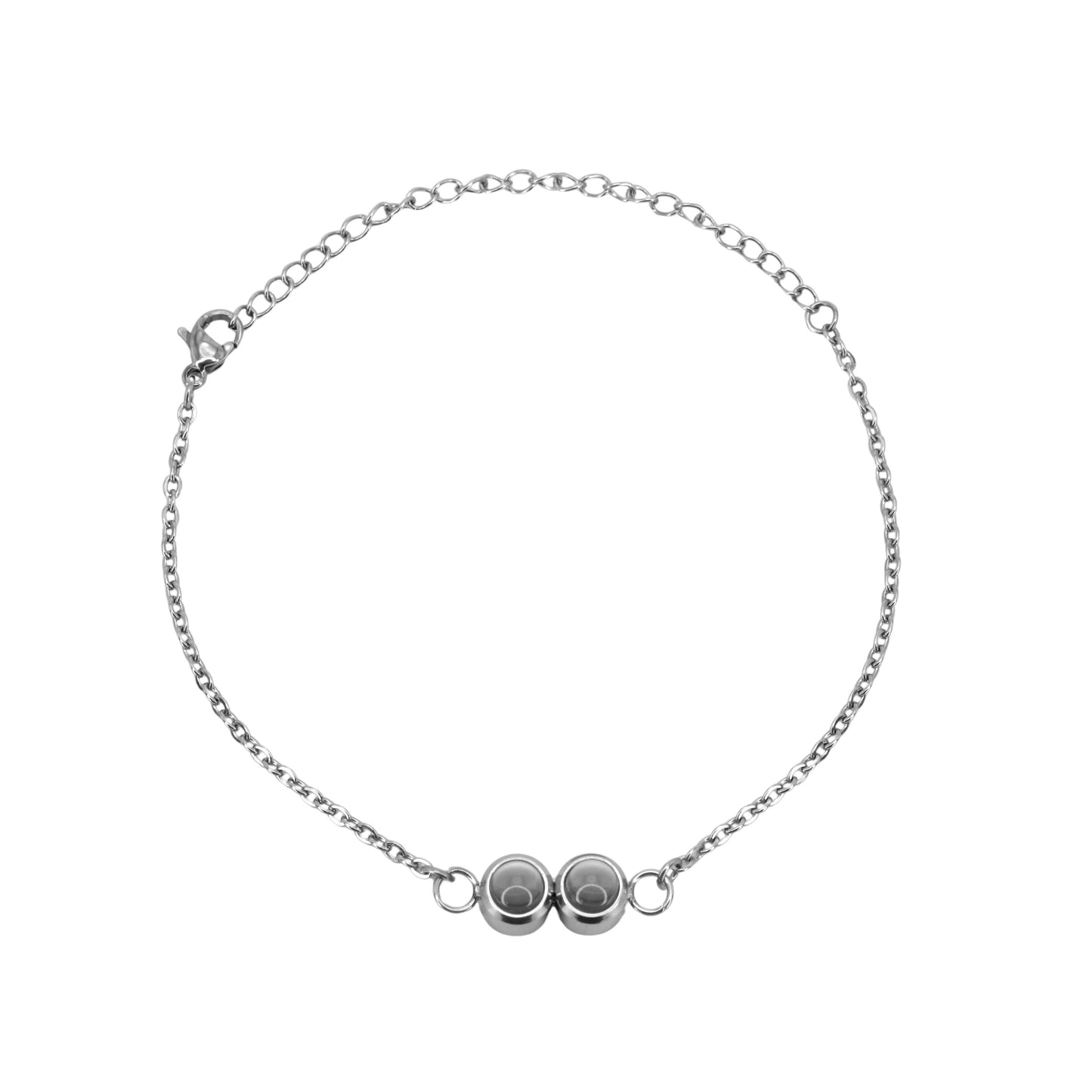pulsera minimalista de cadena con doble proyección
