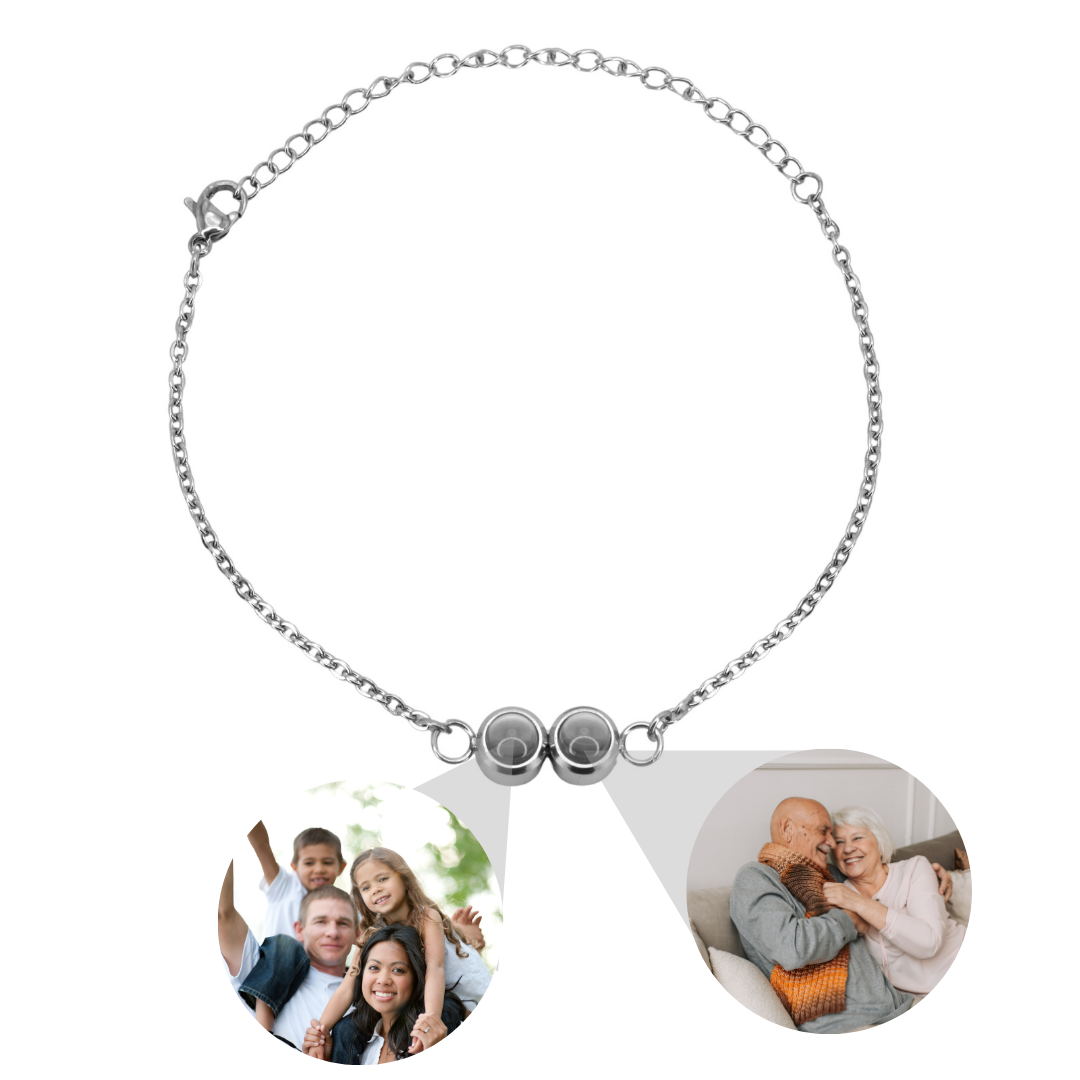 pulsera minimalista de cadena con doble proyección