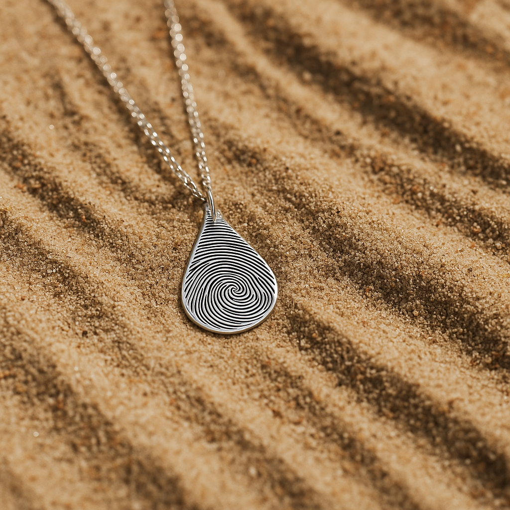 teardrop fingerprint necklace