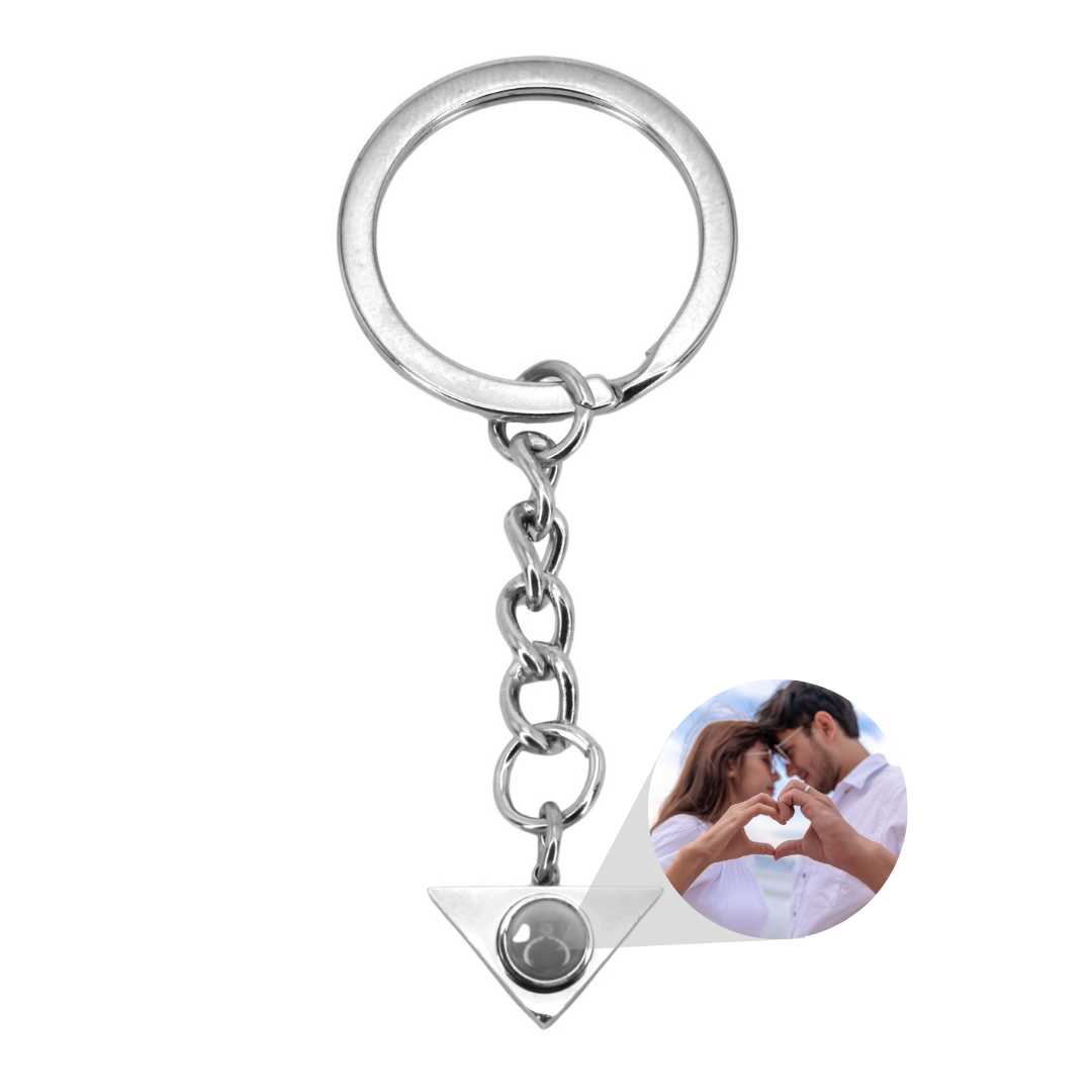 elegant triangle projection keychain