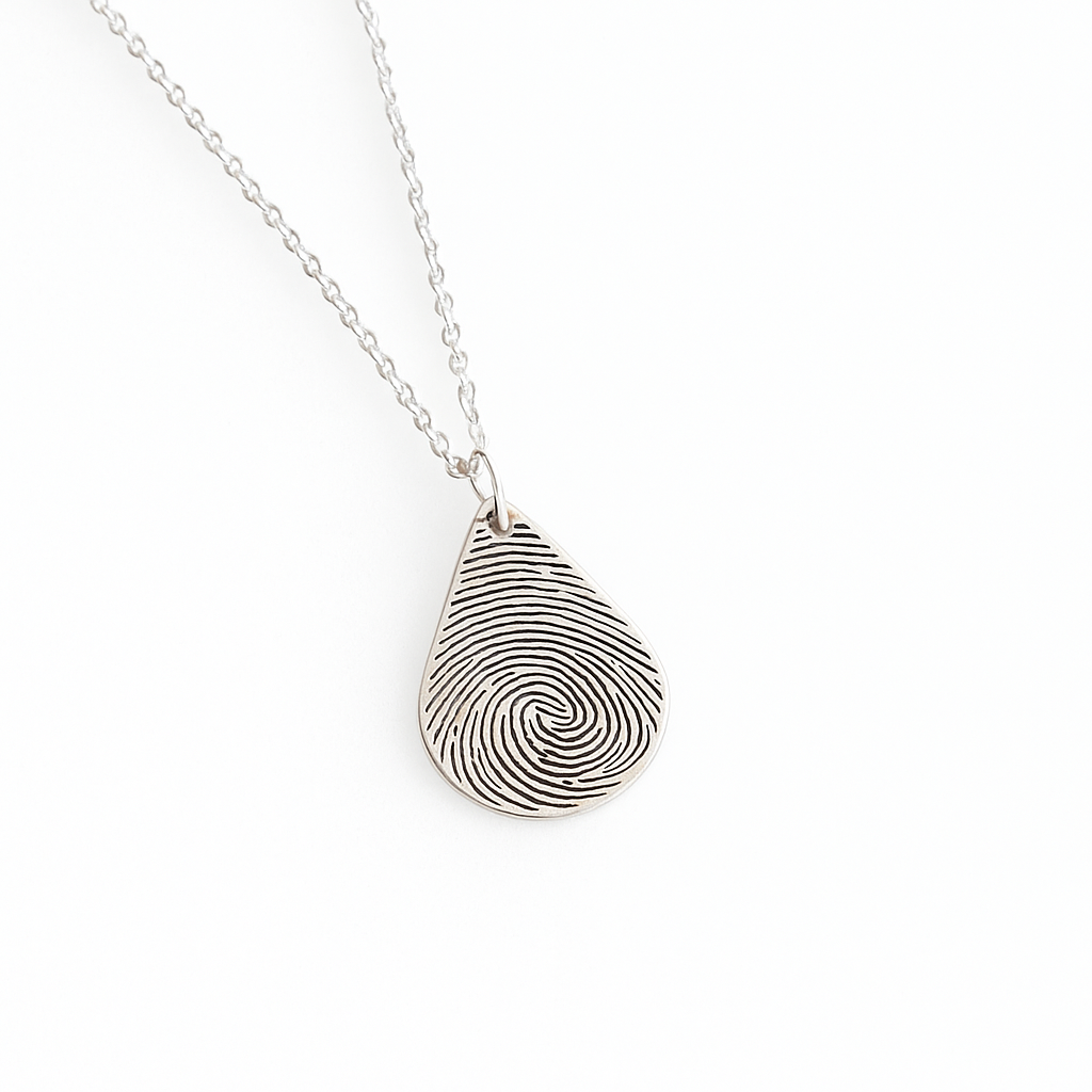 teardrop fingerprint necklace