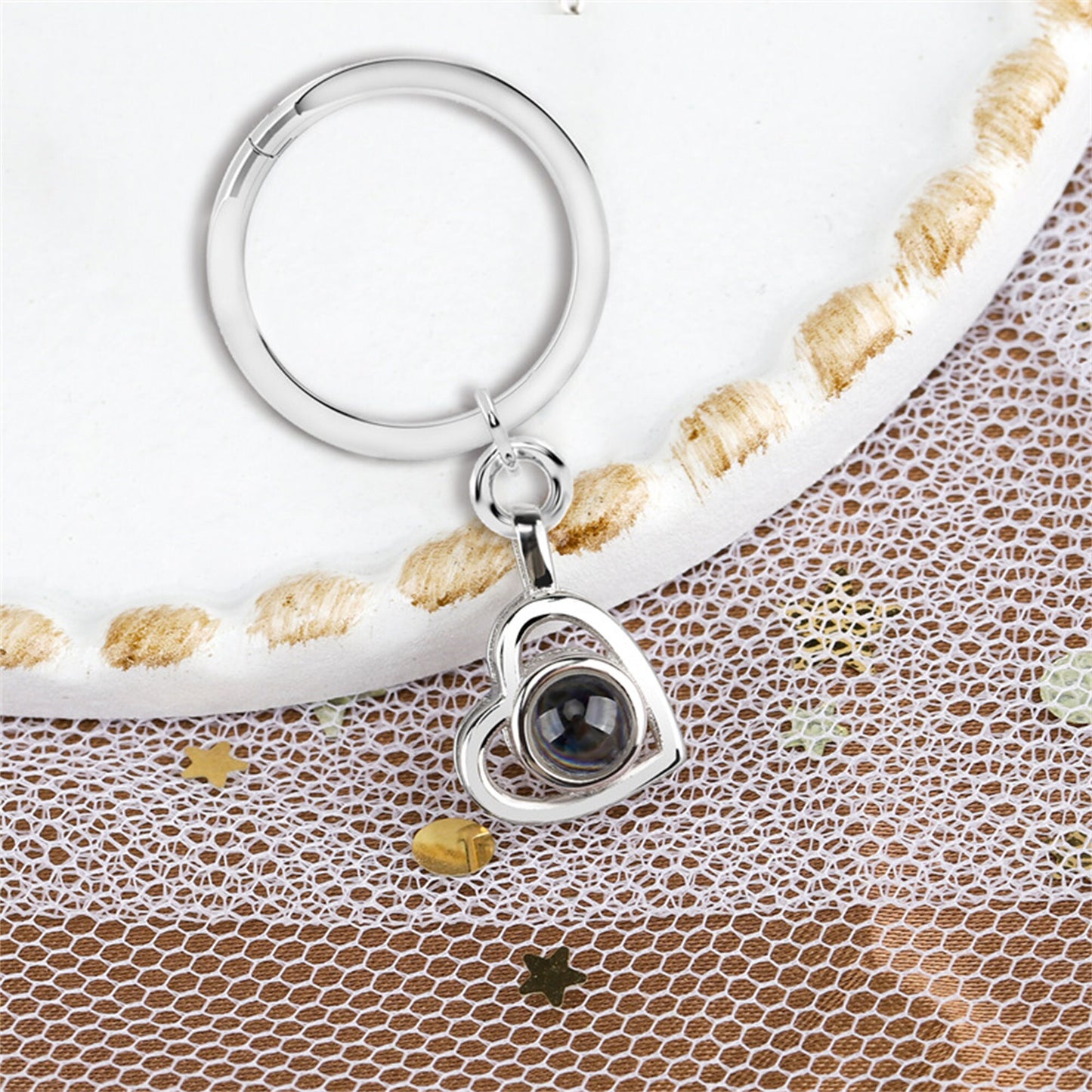 photo keychain heart shaped