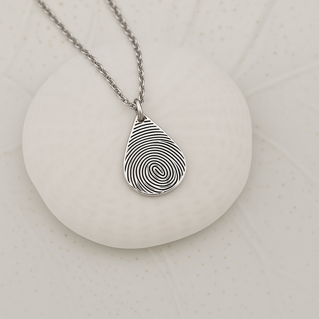 teardrop fingerprint necklace