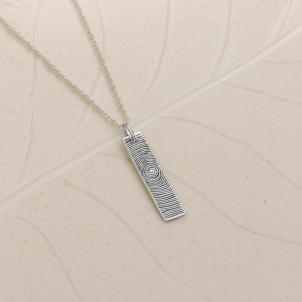 bar fingerprint necklace