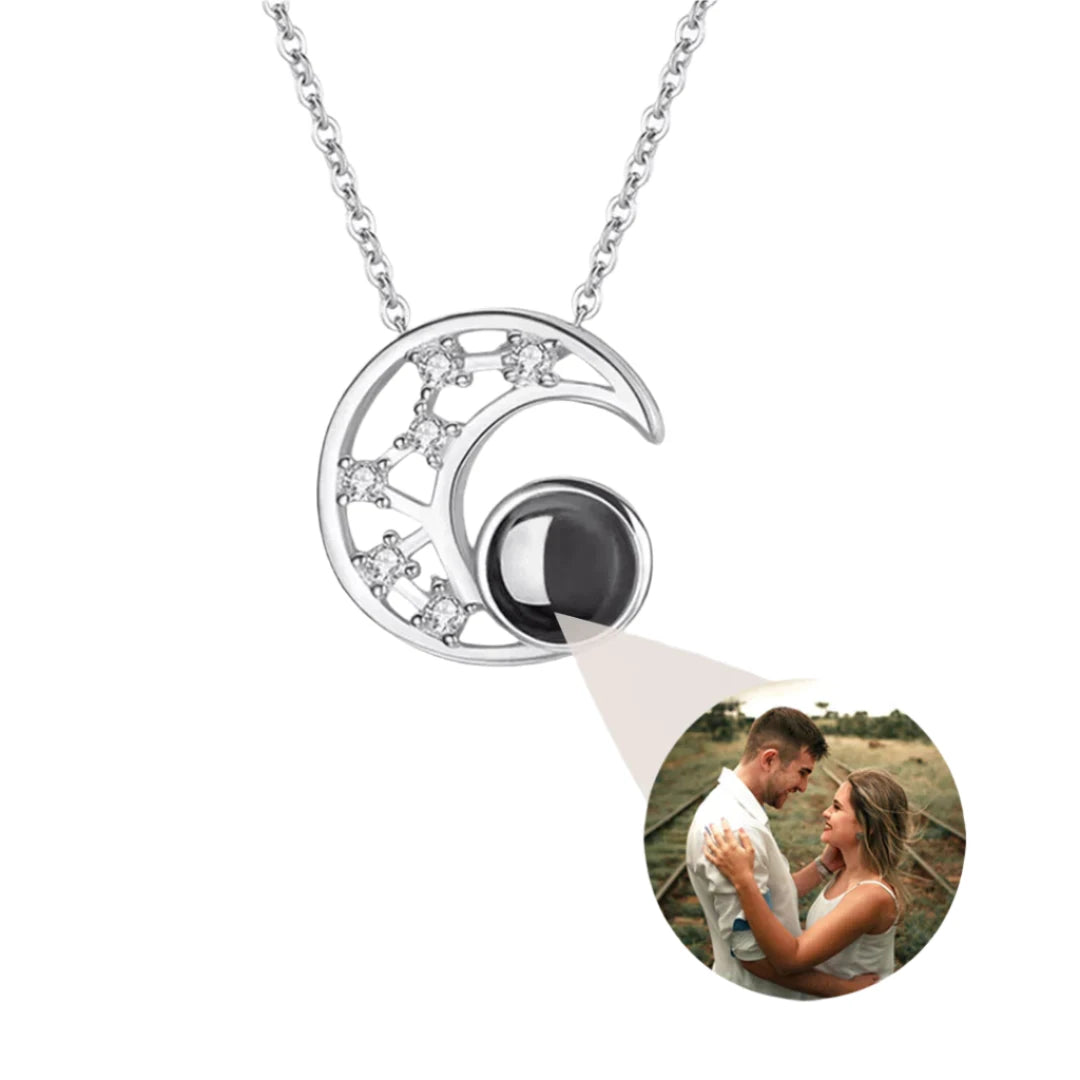 "midnight moon projection necklace: illuminate your style"