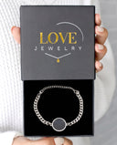 Magic Heat Bracelet in silver, displayed in a Love Jewelry gift box