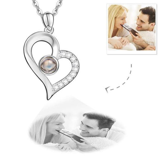 "Stylish necklace adorned with a personalised photo charm."