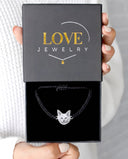 Pet Engraved Rope Bracelet in silver, presented in a Love Jewelry gift box