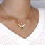 Engraved V-Style Projection Necklace