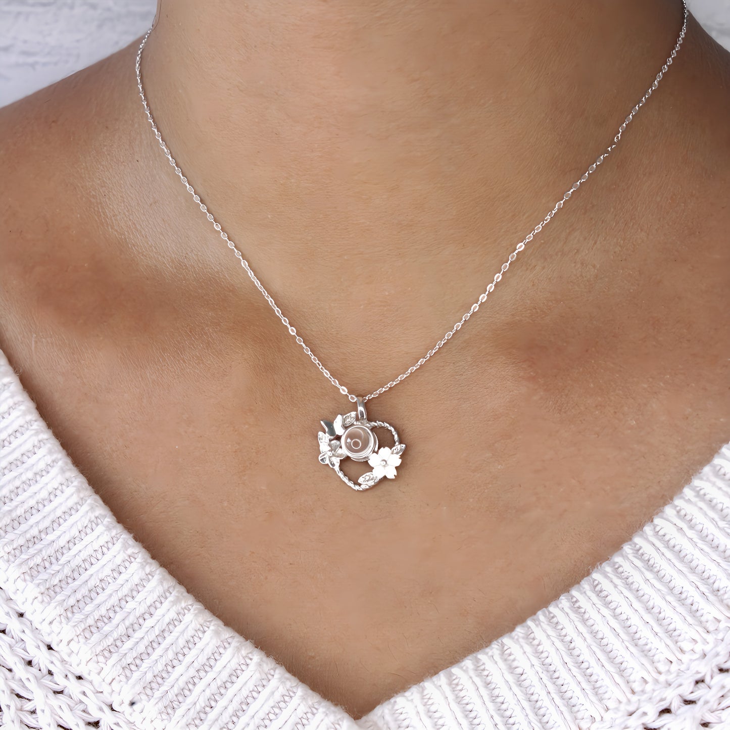 spring flower projection necklace