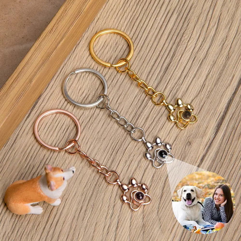 "elegant paw print memorial keychain: a personal touch"