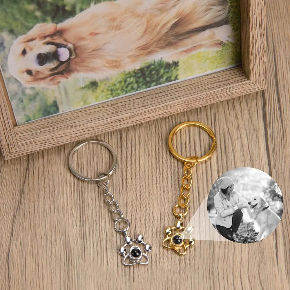 "paw print memorial keychain: cherish your loved ones"