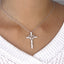 Minimalist Diamond Cross Projection Necklace