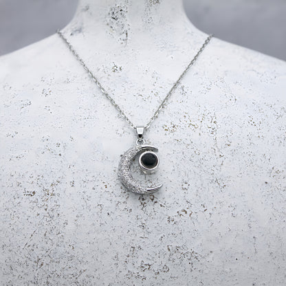 "Stylish Moonlit Memory Projection Necklace for You"