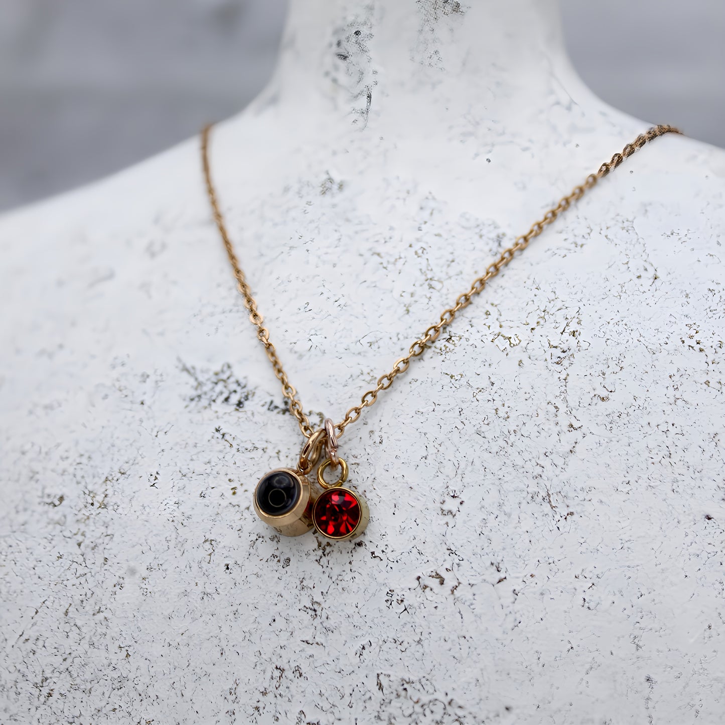 add a birthstone to your photo projector necklace