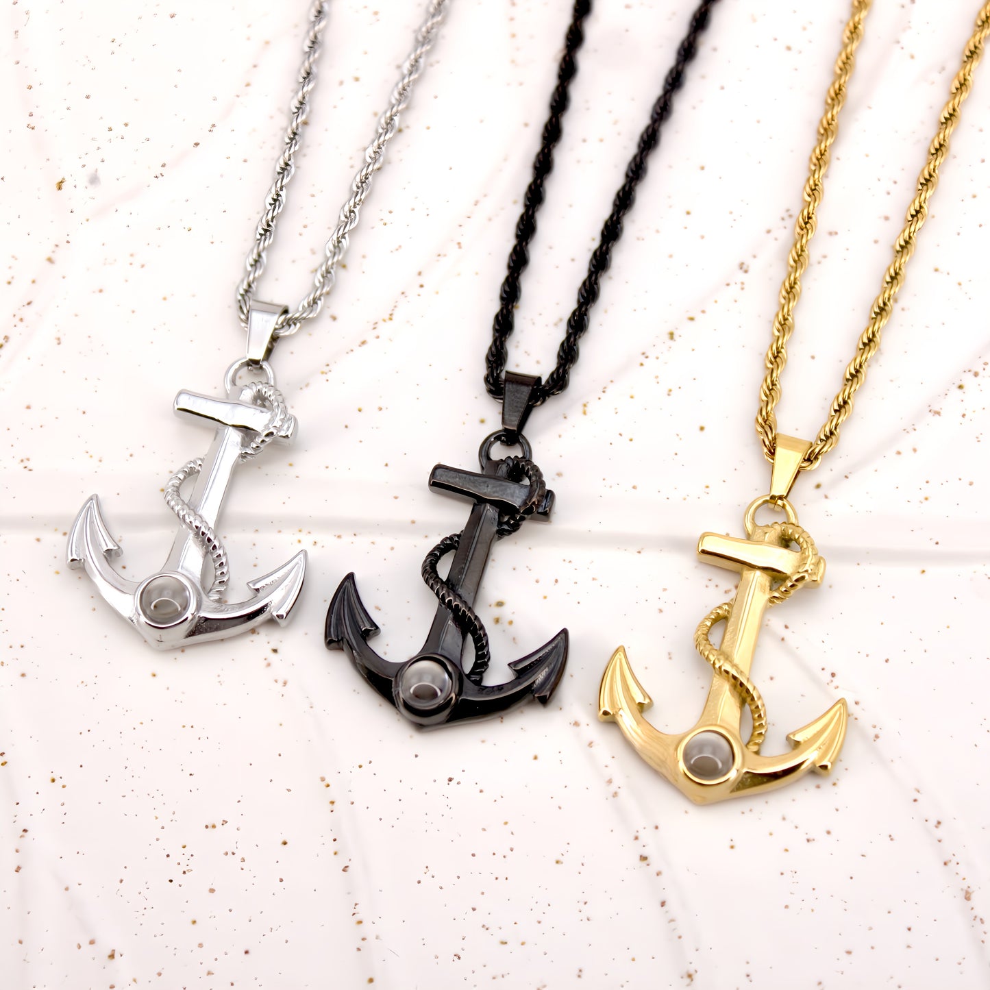 strong anchor projection necklace