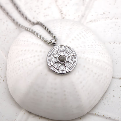 Round Compass Projection Necklace