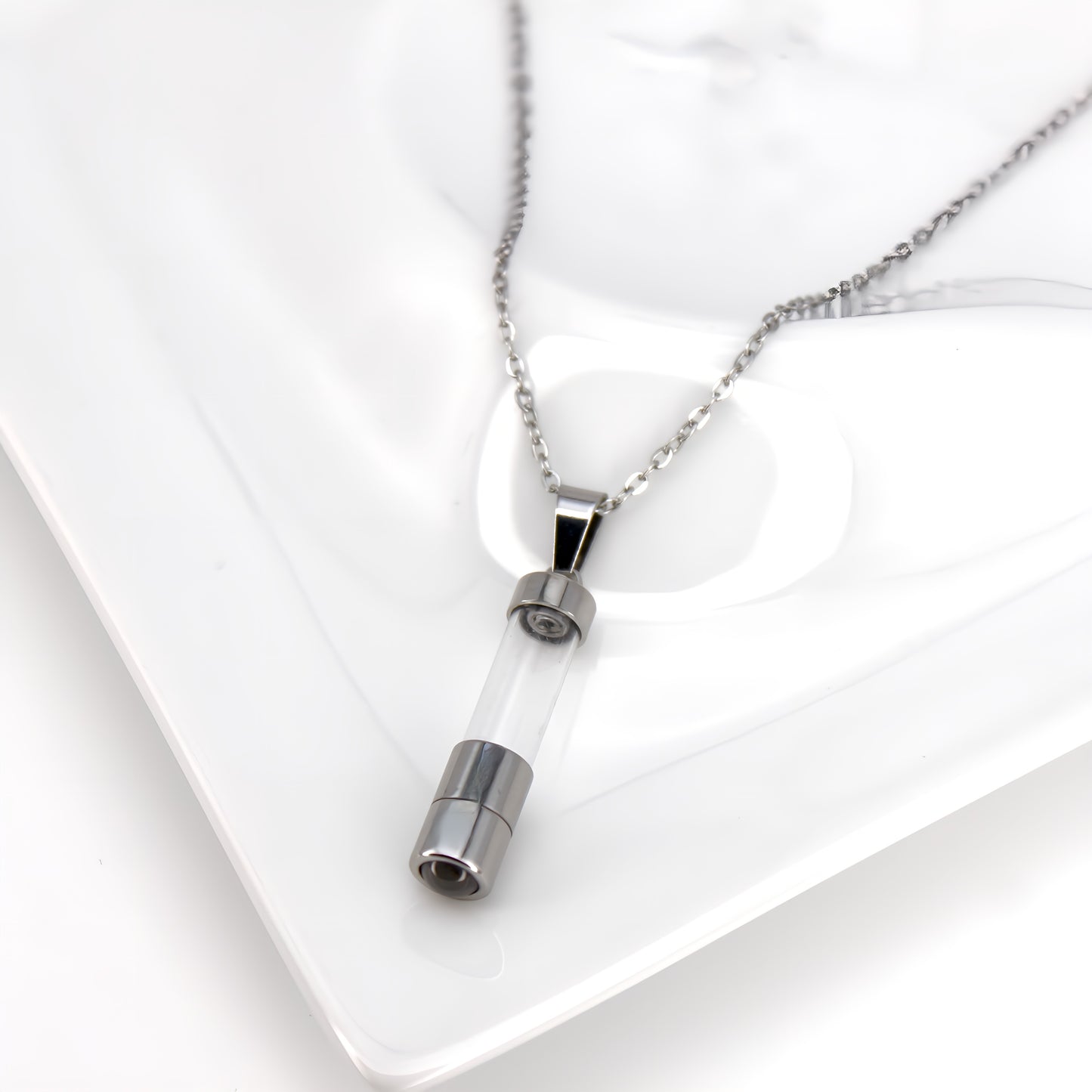 tiny container projection necklace