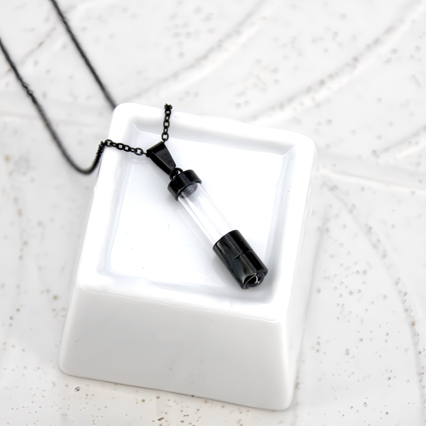 tiny container projection necklace