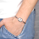 Pulseira de projeção com pingente quadrado 
