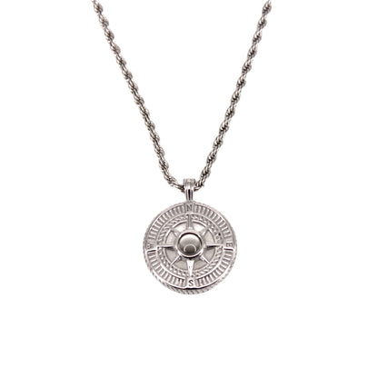 Round Compass Projection Necklace