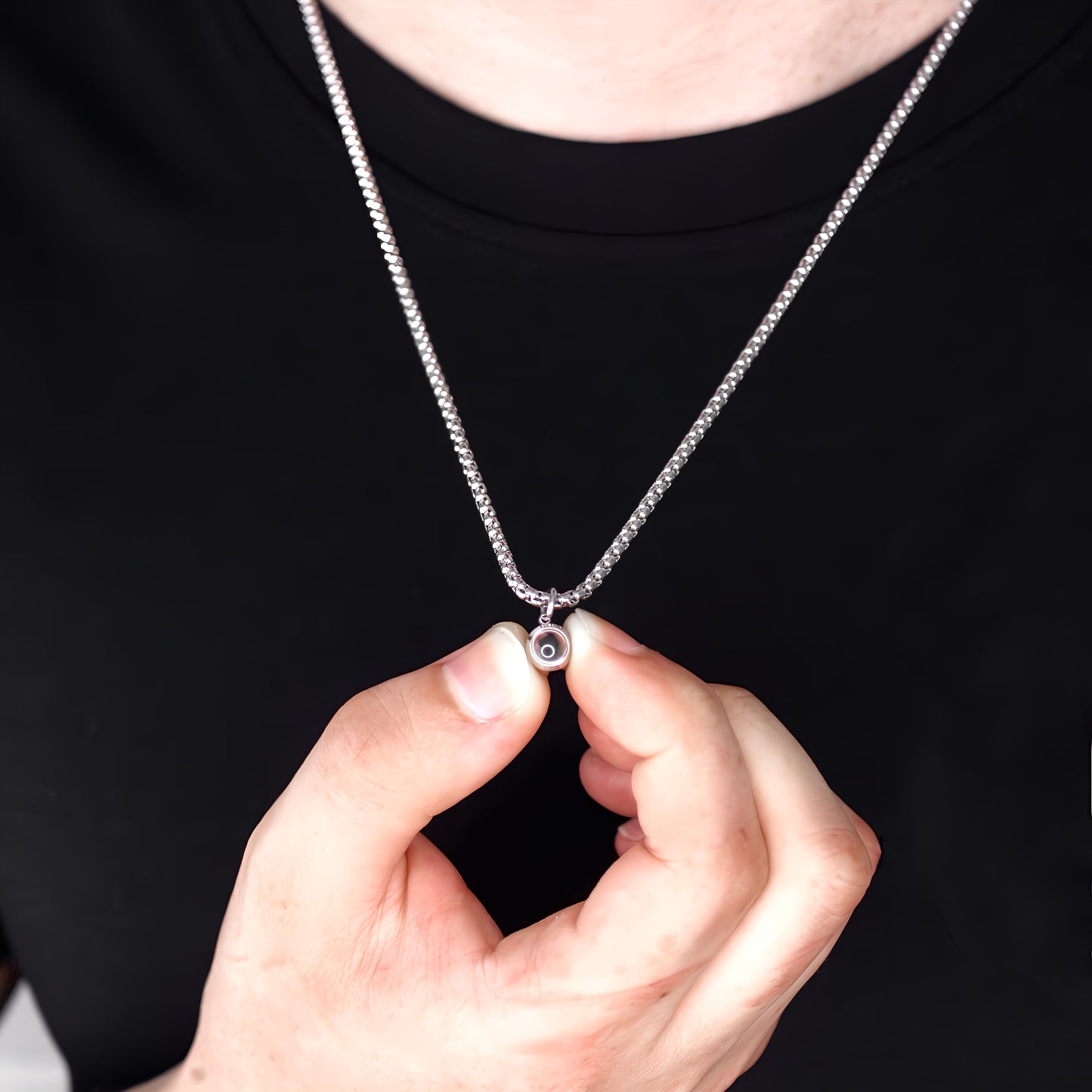 minimalist men's projection necklace