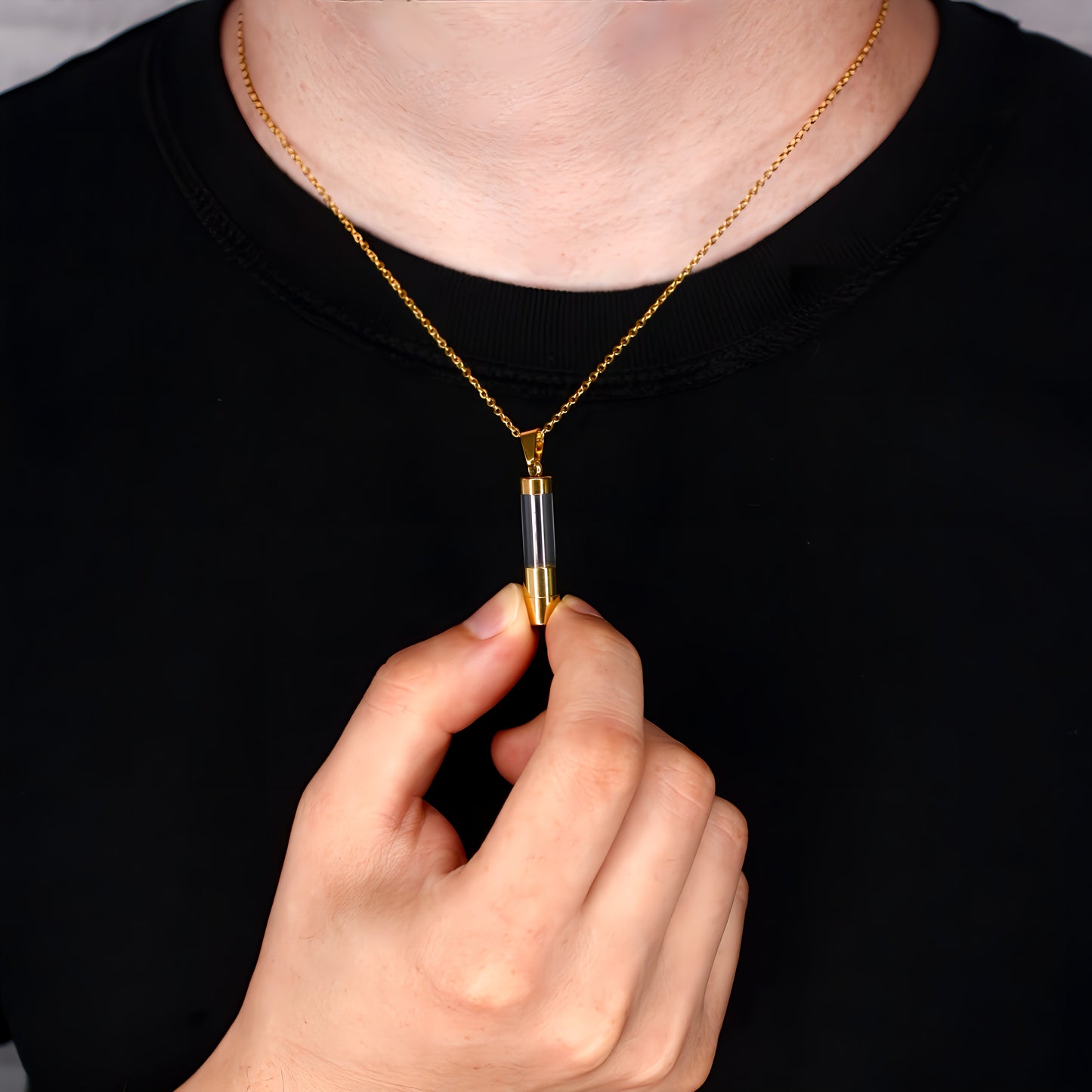 tiny container projection necklace