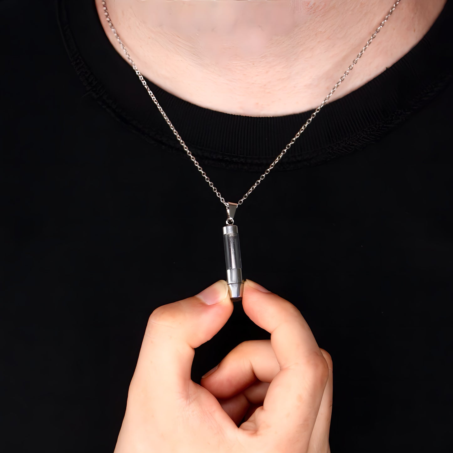 tiny container projection necklace