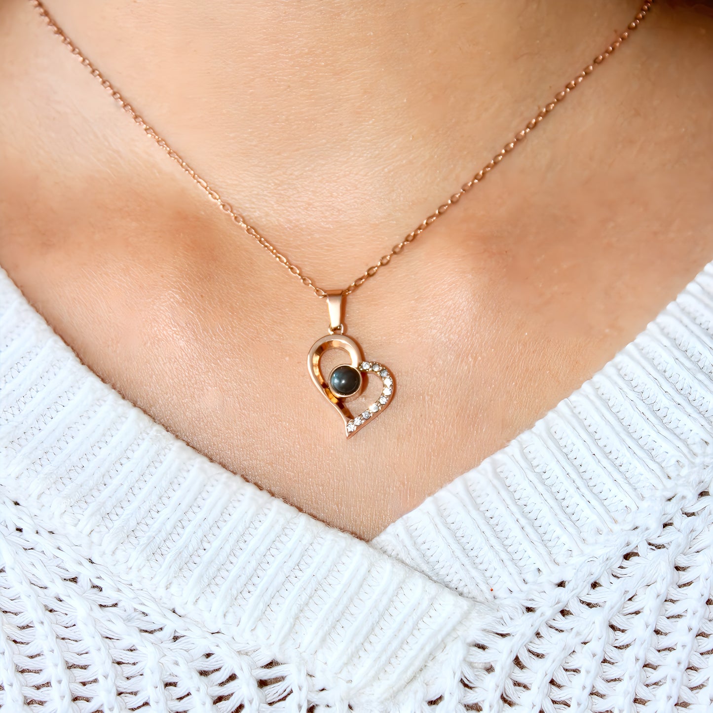 i love you projection necklace