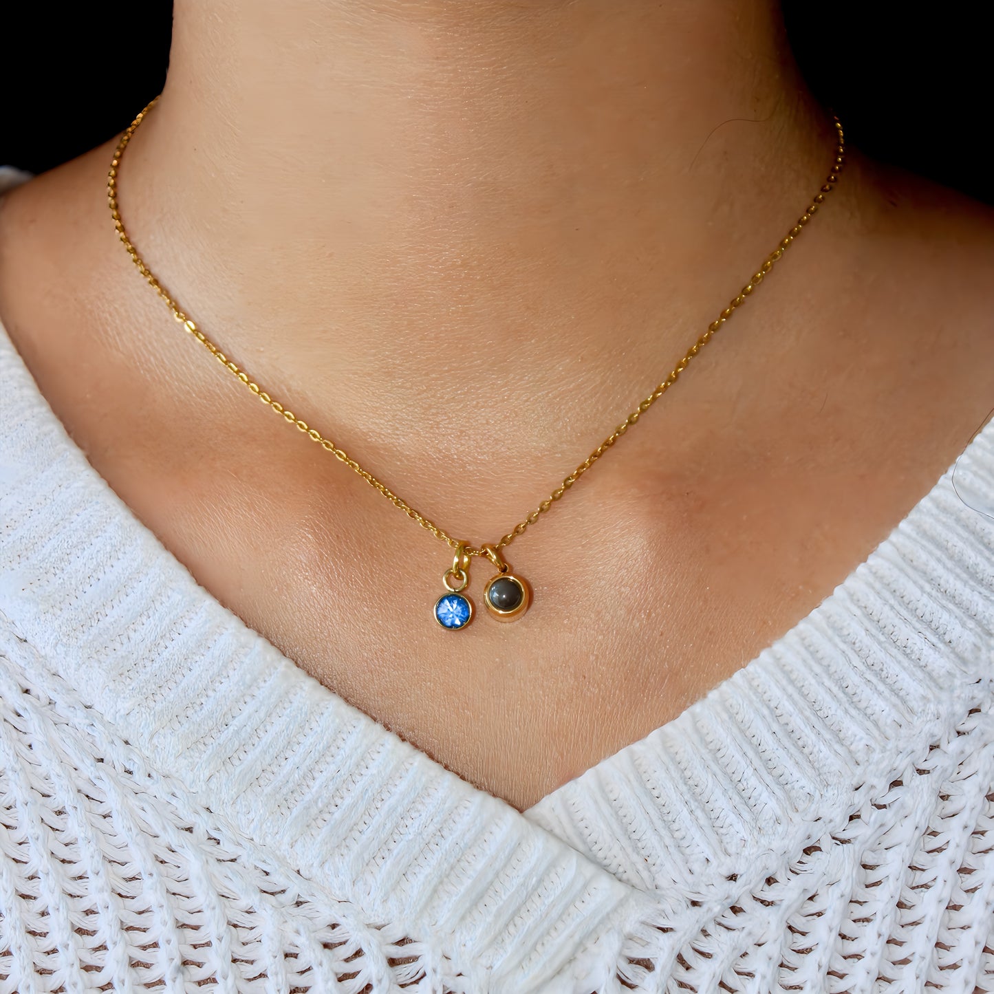 bestseller birthstone projection necklace