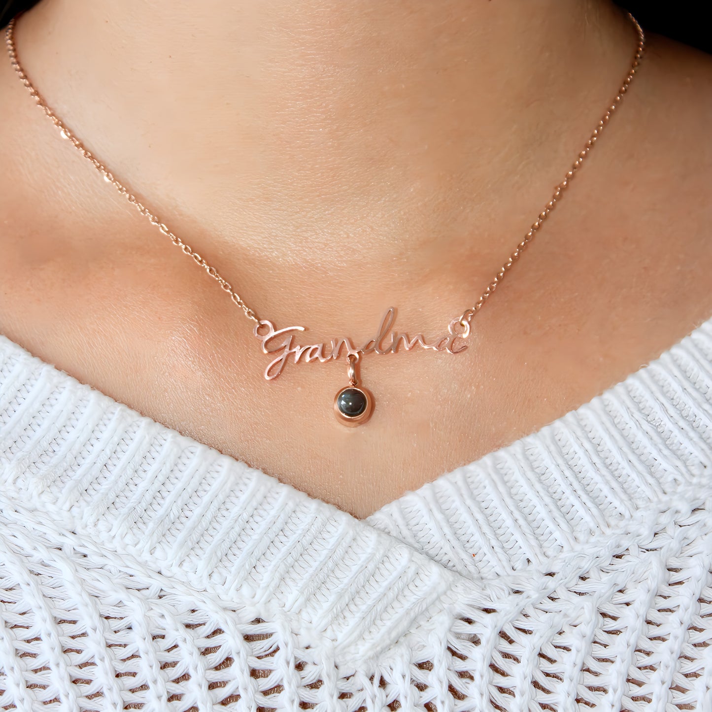 custom name projection necklace