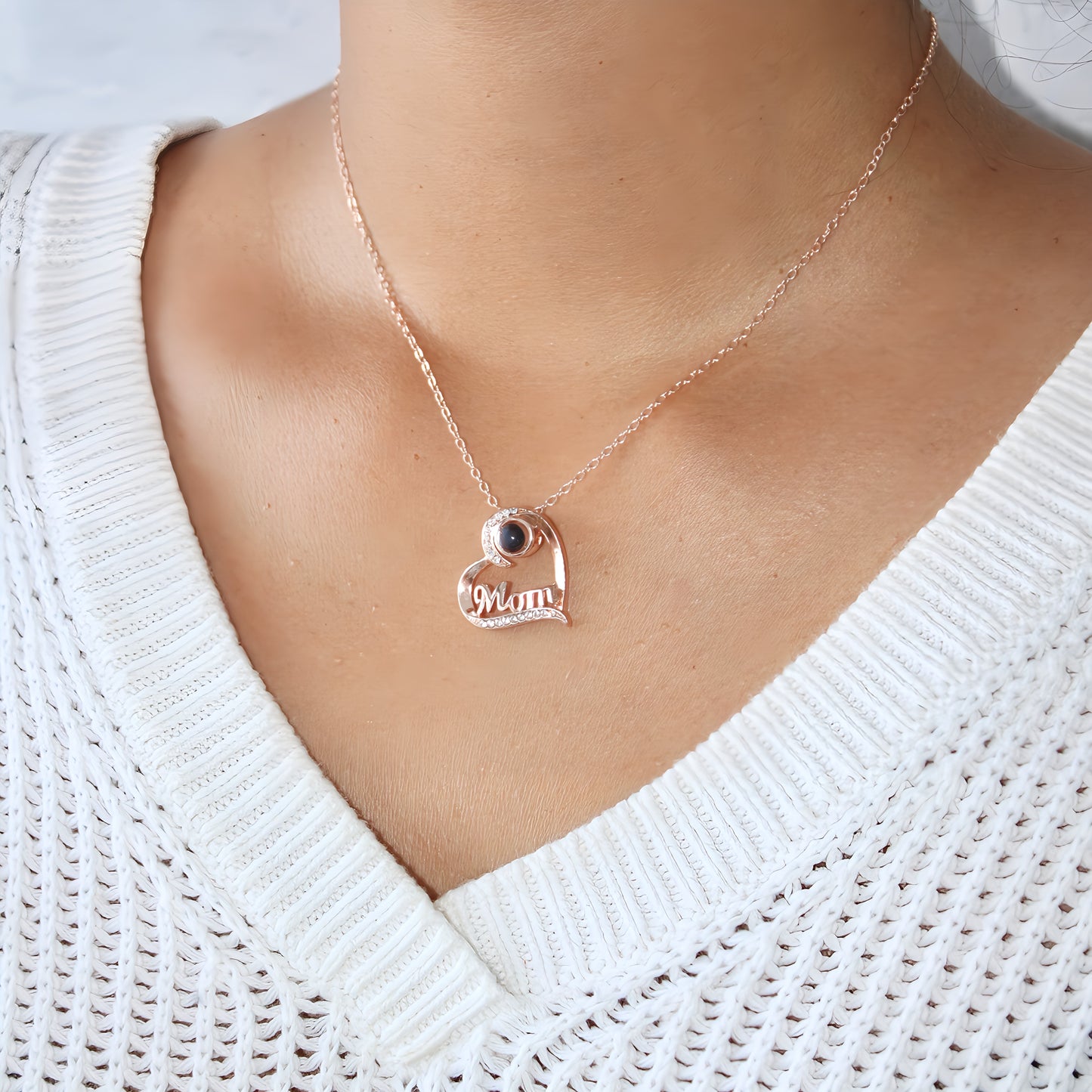 beloved mother projection necklace