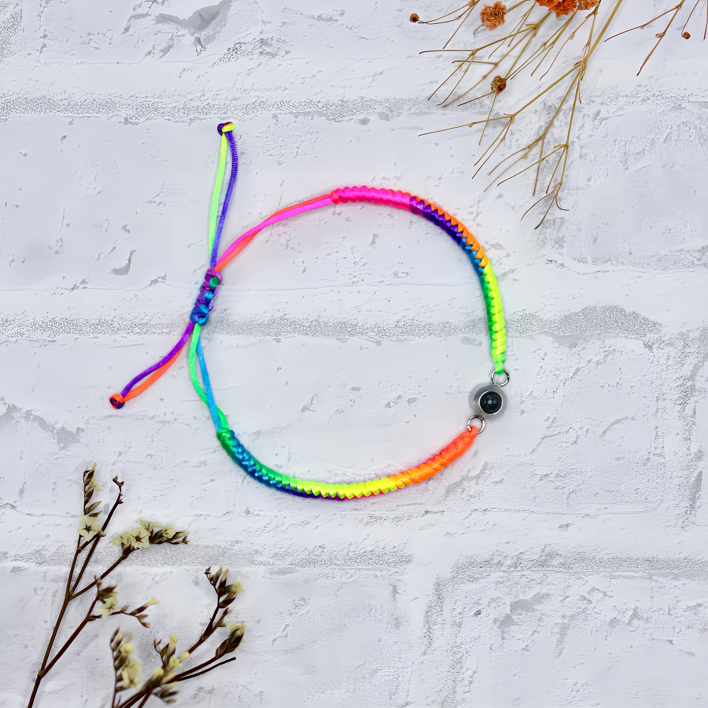 pulseira de projeção de corda forever rainbow 