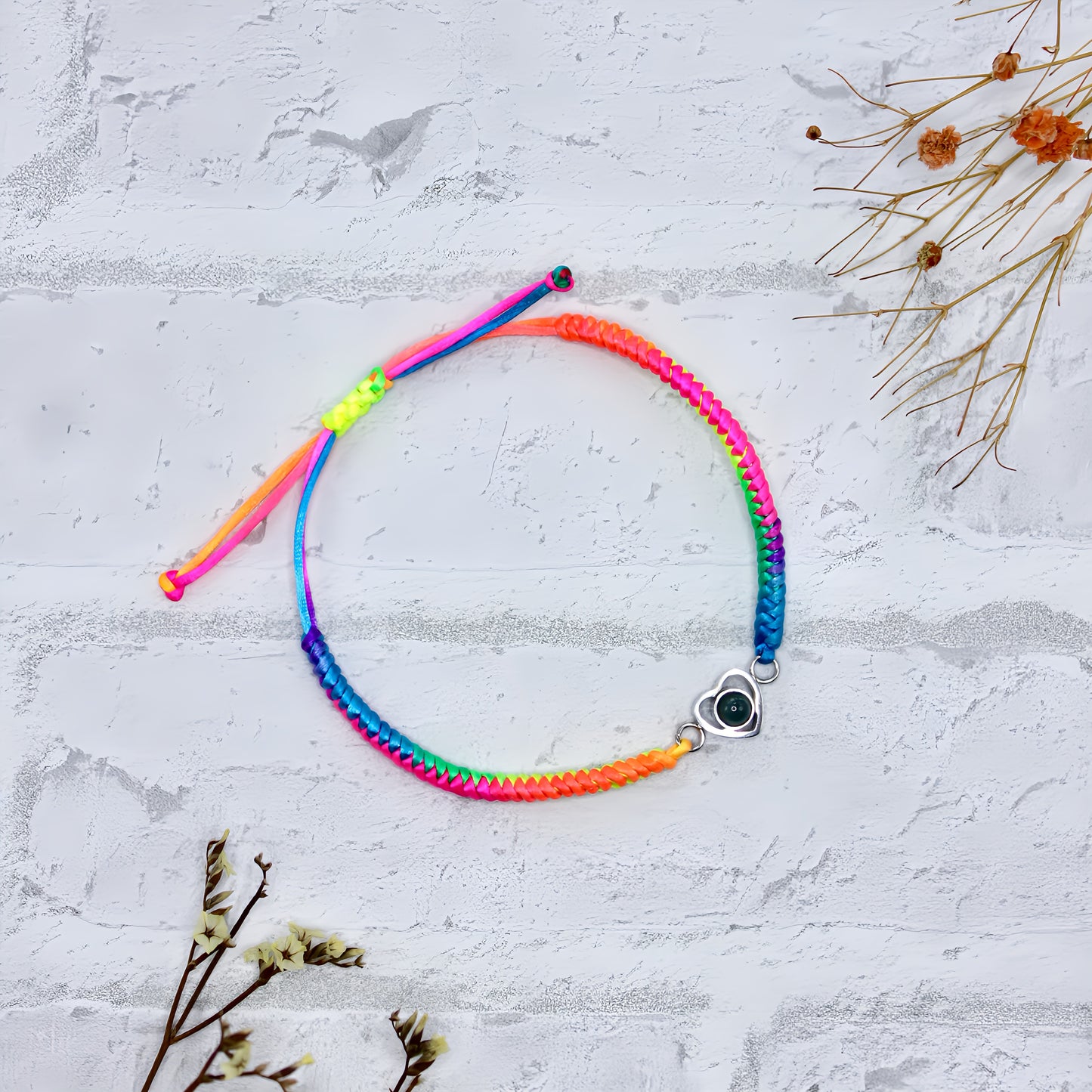 rainbow heart projection bracelet