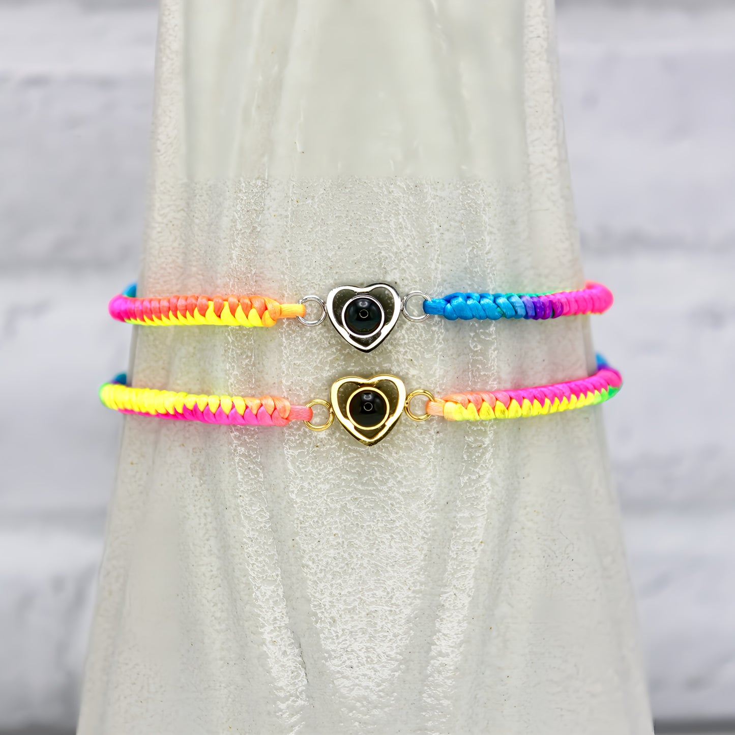 rainbow heart projection bracelet