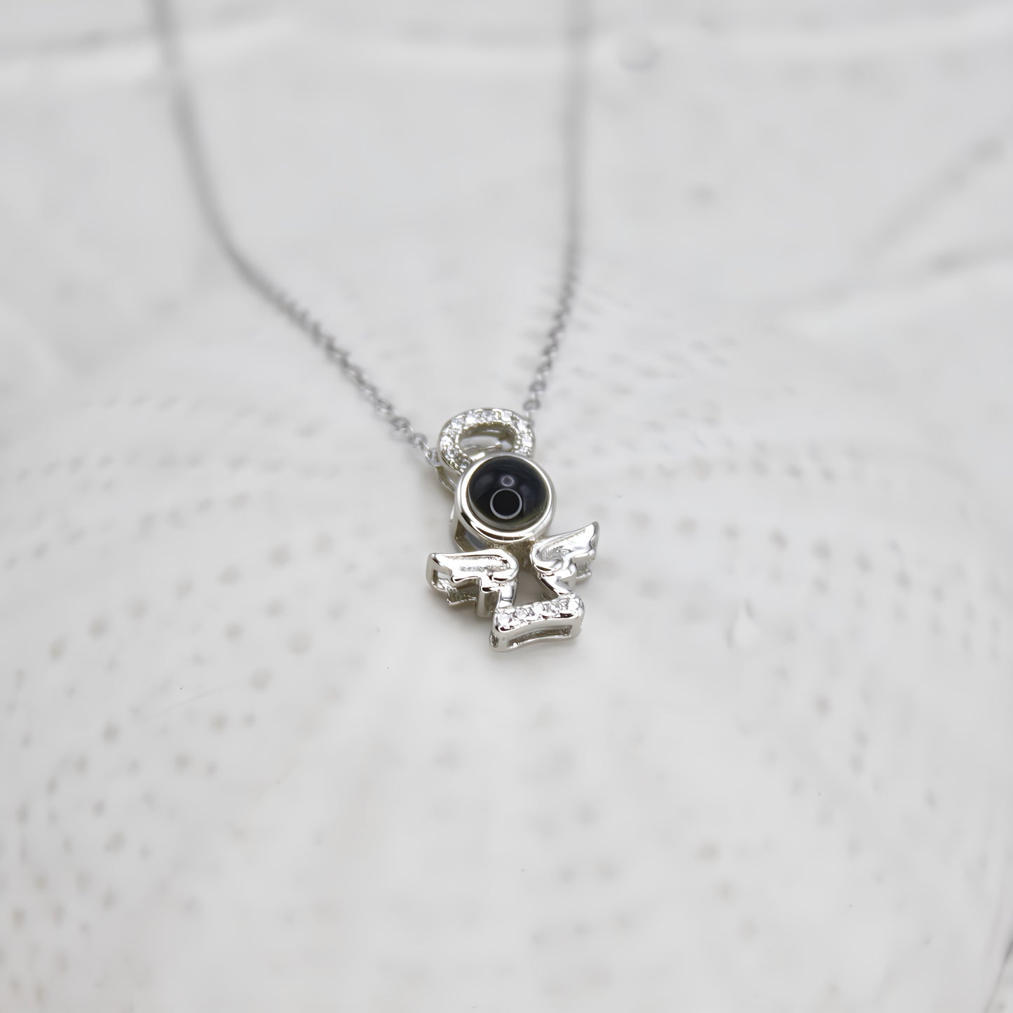 small angel projection necklace