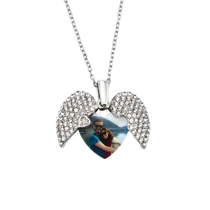 Diamond Heart Photo Necklace