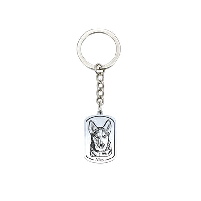 Tag Pet Engraved Keychain