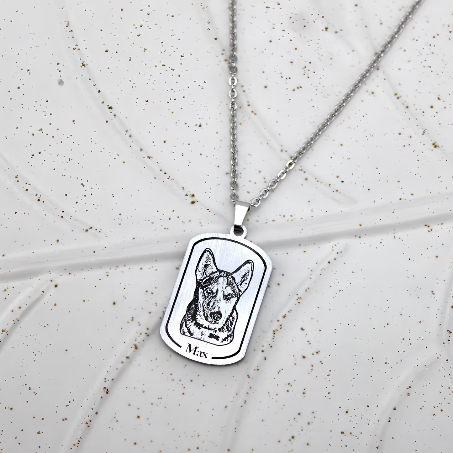 tag pet engraved necklace