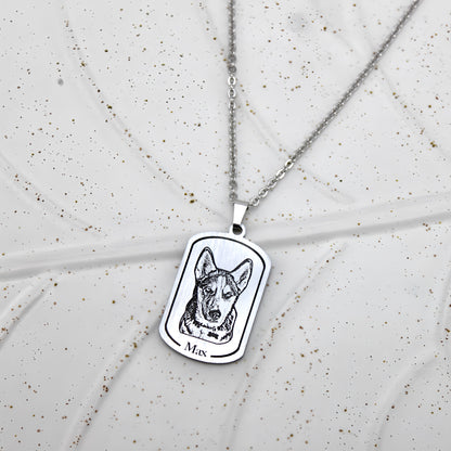 Tag Pet Engraved Necklace