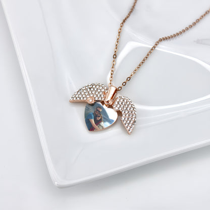 Diamond Heart Photo Necklace